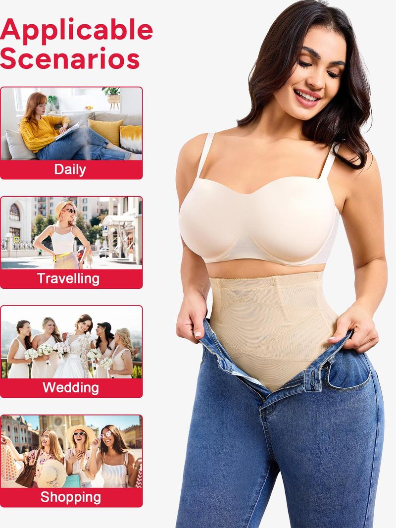 Women's Solid Sheer High Waist Shapewear Shorts, High Stretch Tummy Control Shaper, Ladies Shapewear Bottoms for Daily Wear