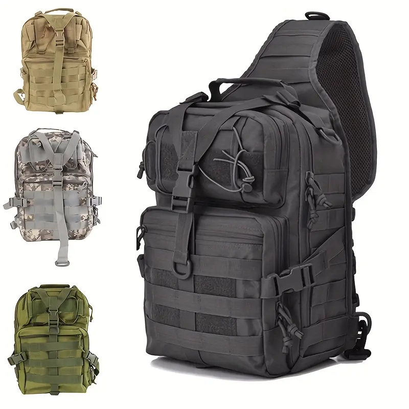 2.11gal/3.96gal Tactical Backpack - Black Soft Shell, Nylon, Multiple Compartments with Zipper Closure, Adjustable Strap, Ideal for Hiking and Everyday Carry, Everyday Carry Gear |   Adjustable Strap Backpack |   Durable Zippers, Backpacks