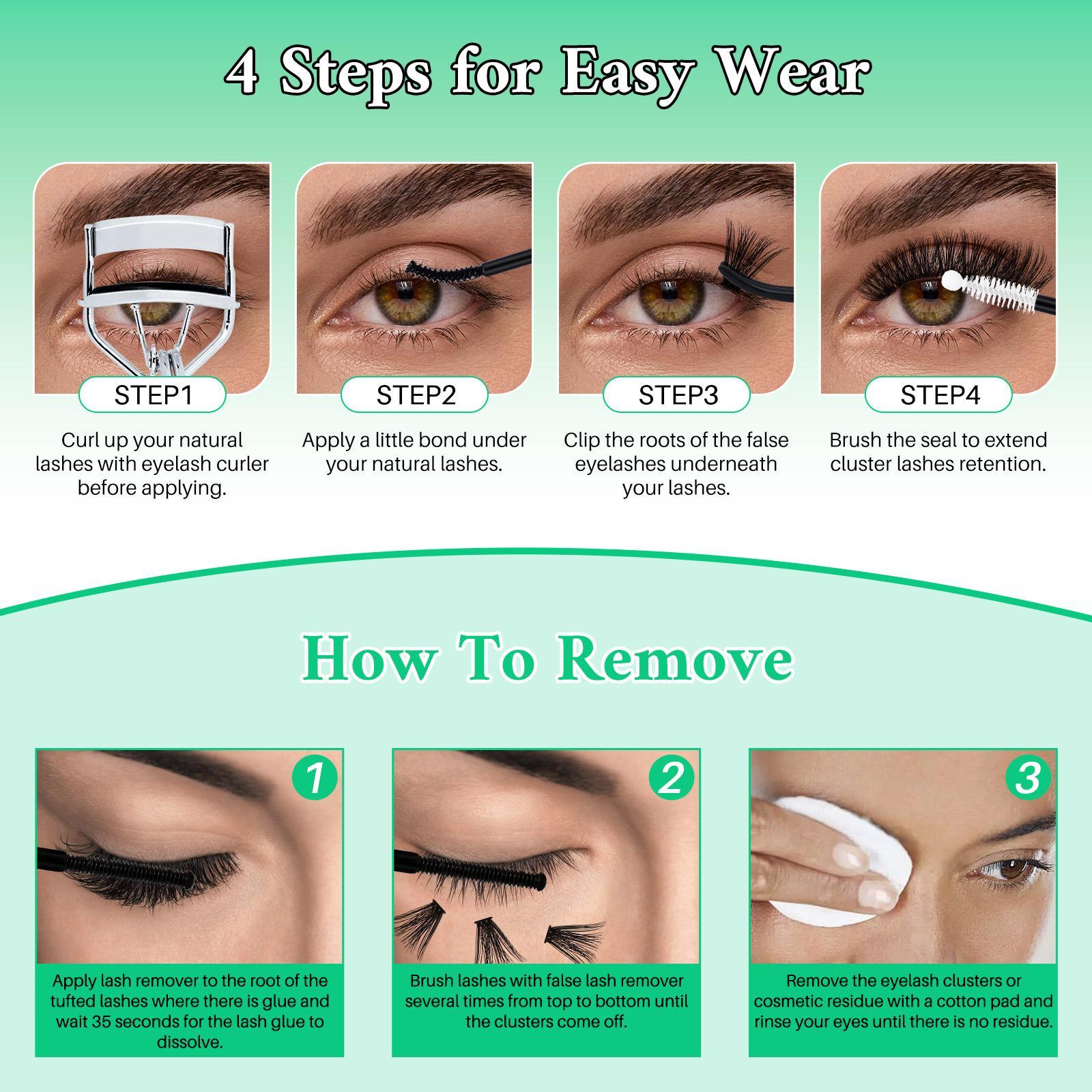 Mixed Length Individual Kit, Lash Clusters Kit, 1 Box Natural Look Eyelash Extensions, Self Grafting Curl Eyelashes, Eye Makeup Enhancement False Eyelashes, Cosmetic, False Eyelash Set, Eyelash Enhancements DIY Eyelash Extensions