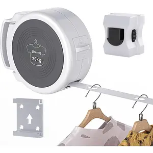 Retractable Clothesline, Foldable Indoor Clothes Line With Fixed Drying Hole, Heavy Duty Portable Laundry Line for Bedroom, Bathroom, Balconies