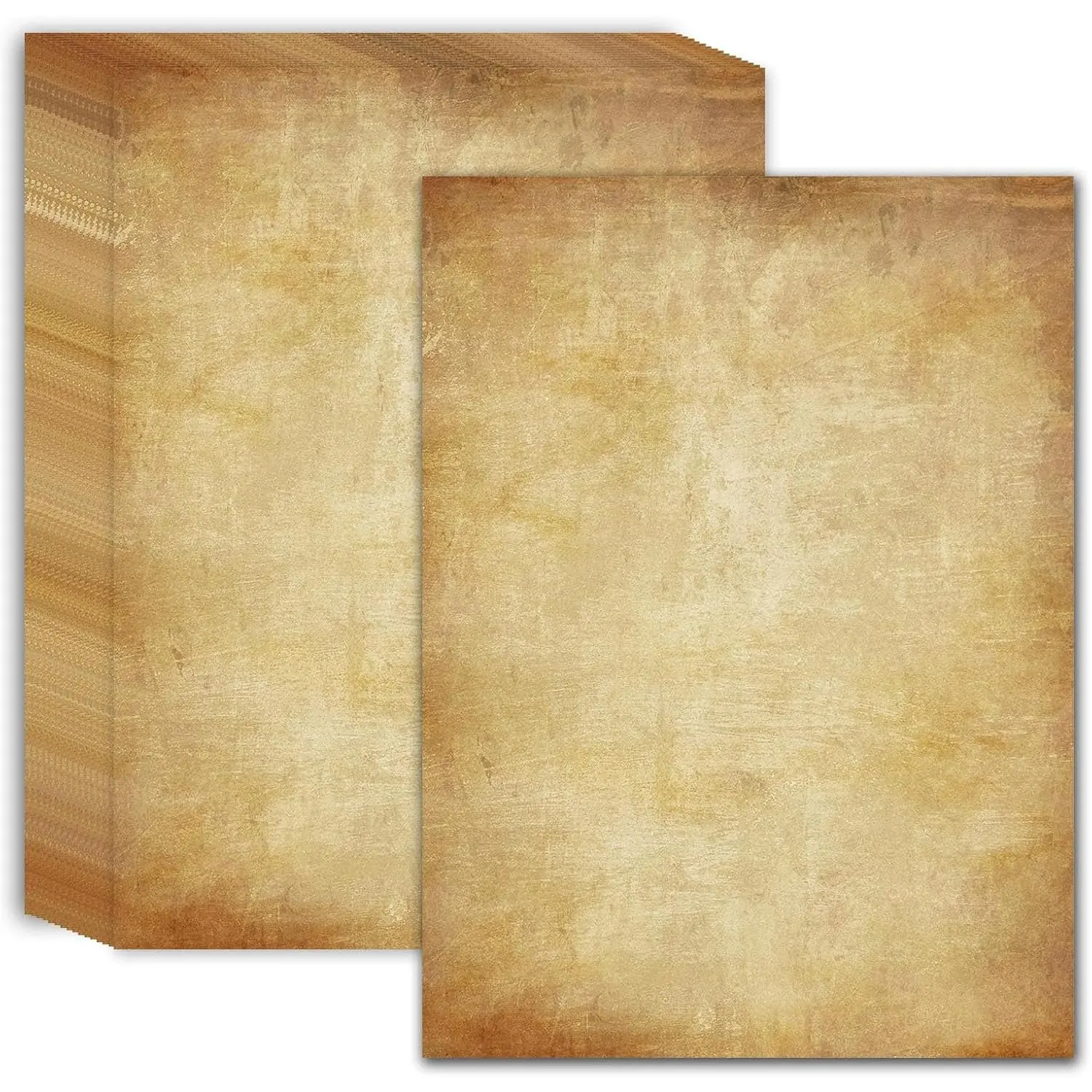 Aged Antique Stationery Paper, 60 Sheets 8.5"x11" Letter Size, Double-Sided Modern Printing Paper for Crafters, Writing, Invitations