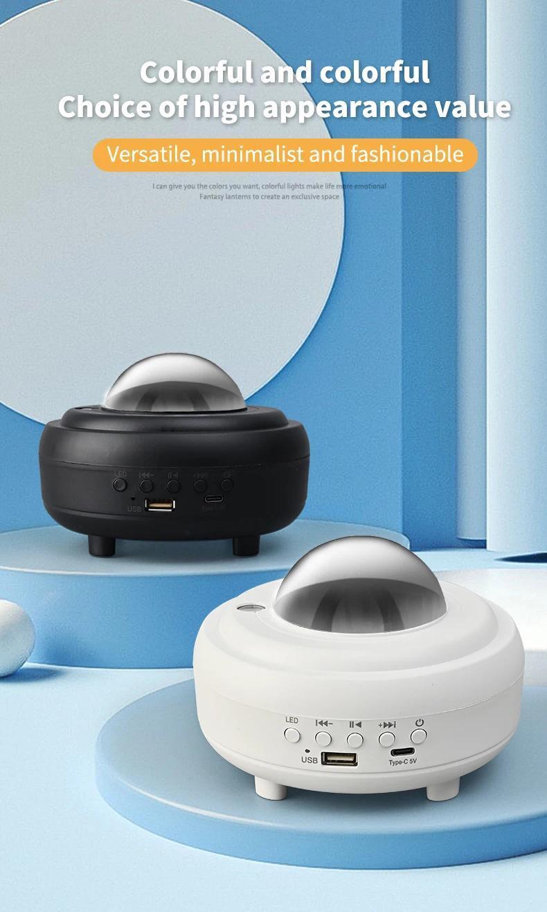 UFO Spaceship Projection Starry Sky Lamp with Bluetooth Speaker LED Lights Bedroom RGB Aurora Moon Lamp for Room Decor Christmas Kids Gift Dual Control Options USB Drive Compatible