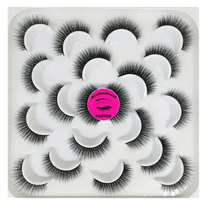 False Eyelashes Lashes Natural Look Thick Short 3D Faux Mink Lashes Strip 10mm Reusable Soft Wispy Lashes Pack Vegan Natural Lashes 10 Pairs(Natural Short lashes)