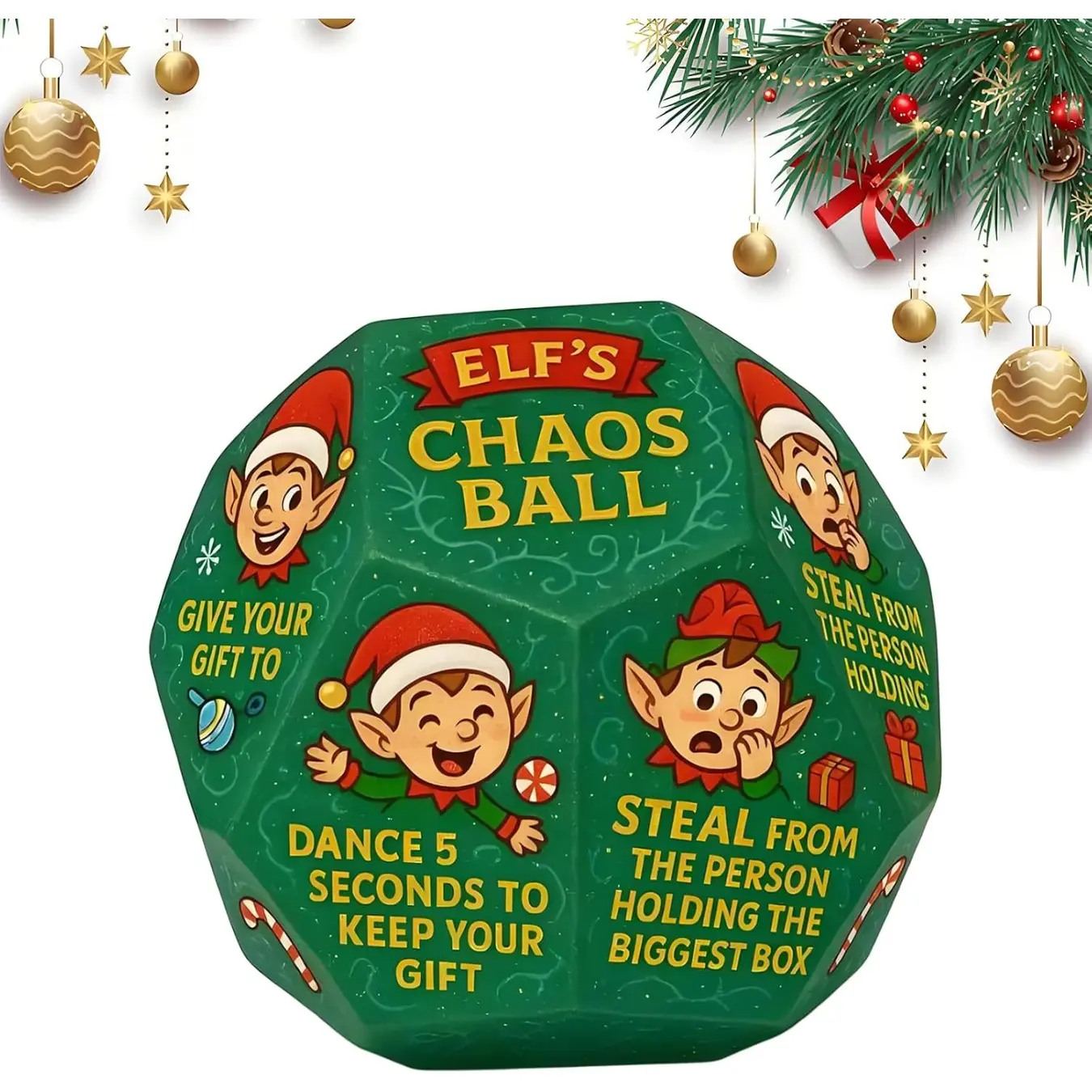 Fun Gift Exchange Game Dice for Adults, Hilarious Family Holiday Party Dice Game, Christmas Stocking Stuffer Accessory for Xmas Gift Swap with Friends and Family, Dice Set