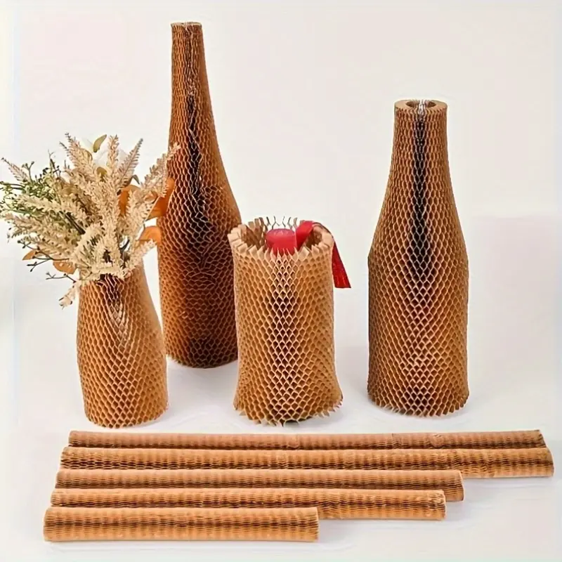 10pcs/set honeycomb paper cover, used for packaging fragile items such as glass products and cosmetics, with an outer aperture of 0.8cm, suitable for items with a diameter less than 10cm, and is a cushioning material for packaging and transportation