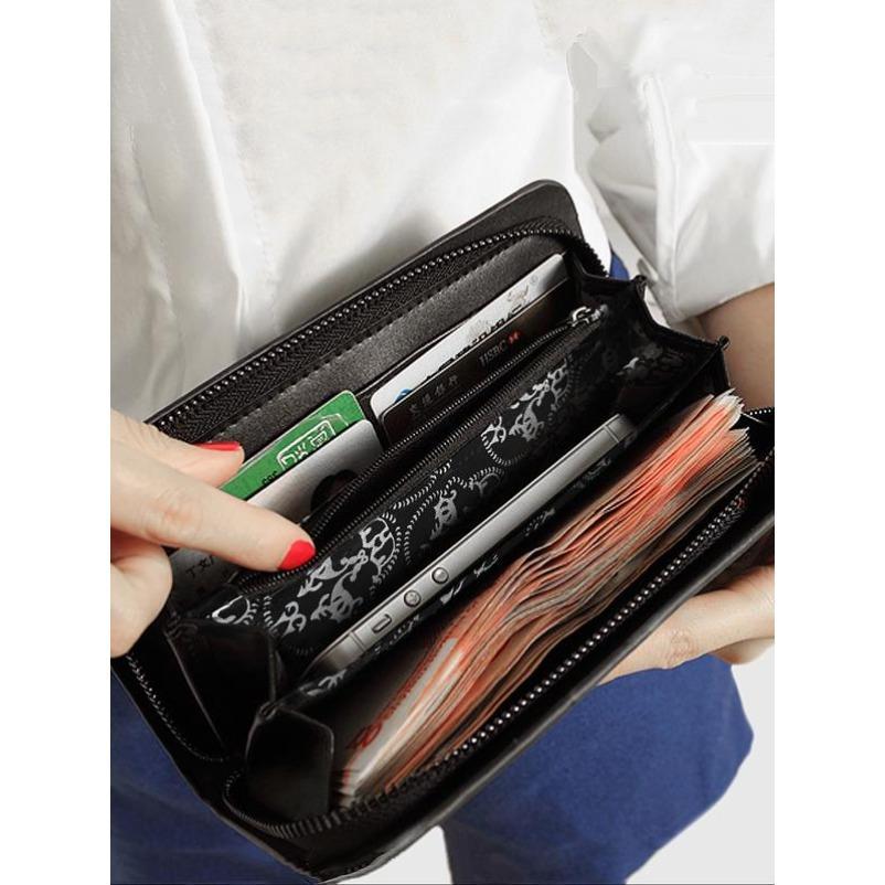 2026 New Halloween Black Skull Rivet Long Wallet, Punk Gothic Style Zipper Wallet for Men & Women, Large Capacity Wristlet Purse, Durable Travel Accessory