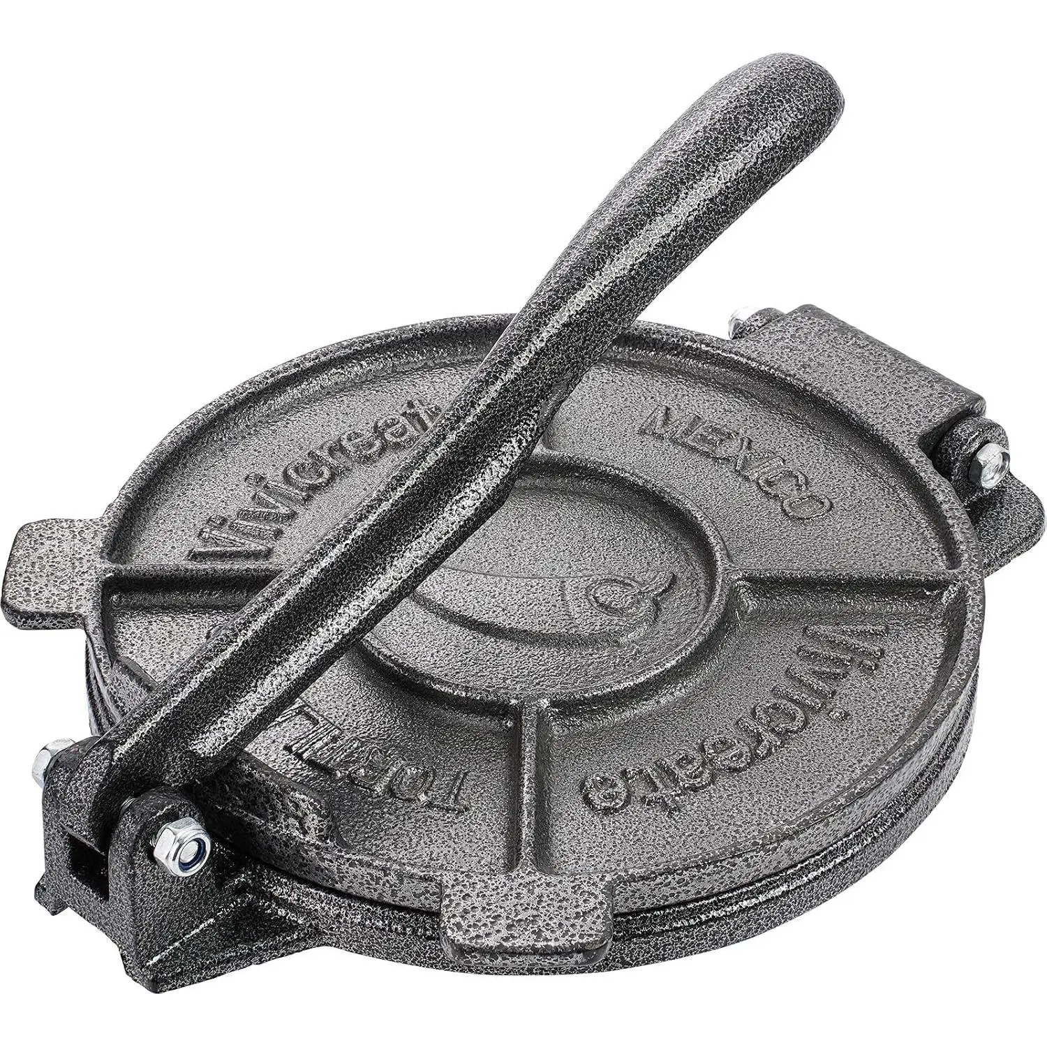 Vivicreate Tortilla Press 7.5 Inch Cast Iron Tortilla Maker Heavy Duty Tortilla Press Maker for Corn Tortillas Street Tacos Roti Chapati Dumpling Wrappers Empanadas Black