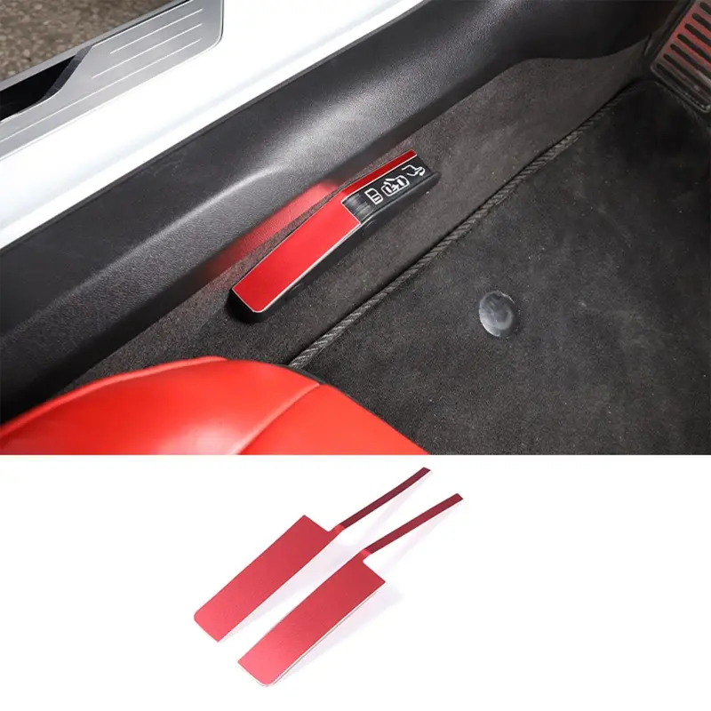 Aluminum Alloy Car Emergency Door Lock Switch Trim Stickers For Corvette C8 Stingray Z51 Z06 2020-2023 Auto Interior Accessories