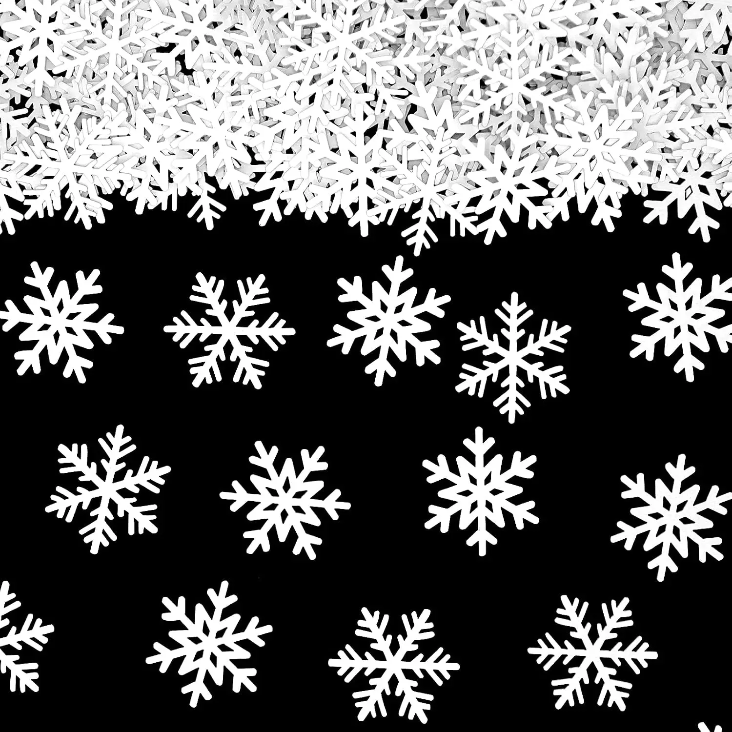 200 count White Snowflake Confetti Christmas Decorations Mini Snowflakes Table Confetti For Winter Wonderland Birthday  Shower Wedding Party Decoration