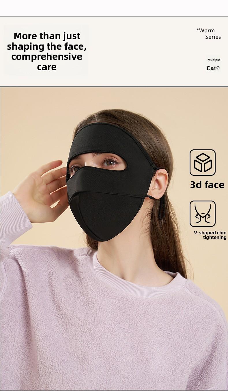 New fish bone warm mask, cold and windproof in autumn and winter, outdoor full face cycling mask, velvet warm mask