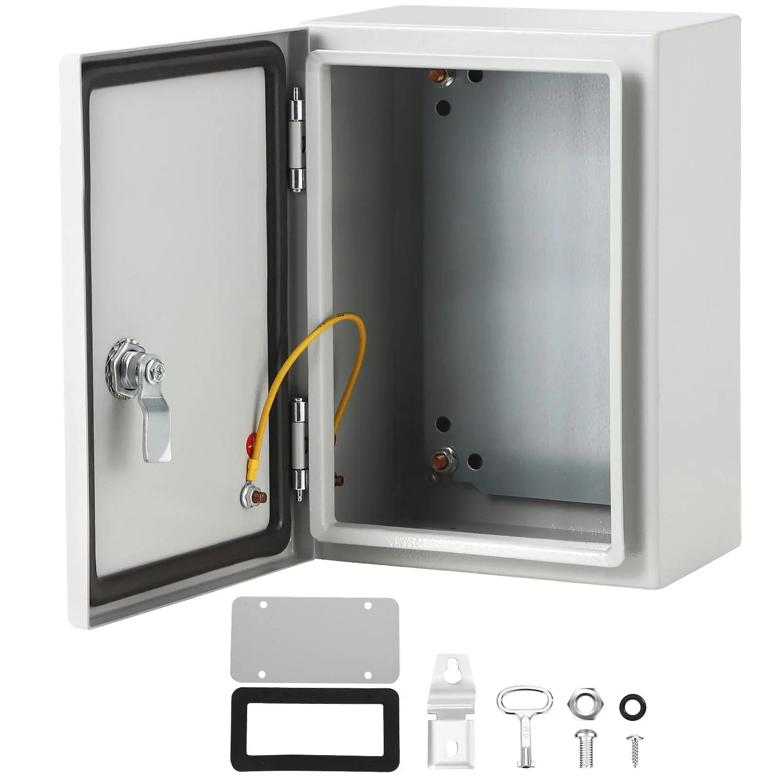 Outdoor Waterproof Electrical Box, IP66 Waterproof Plastic Electrical Enclosure Outdoor Weatherproof Project Electric Box with Lock & Mounting Plate 18"x 14"x 8"