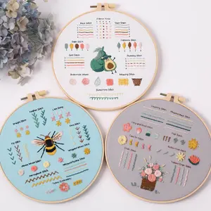 New Embroidery DIY Kit for Beginners - Entry-Level Set with Basic Stitches, Cross Stitch & Suzhou Embroidery