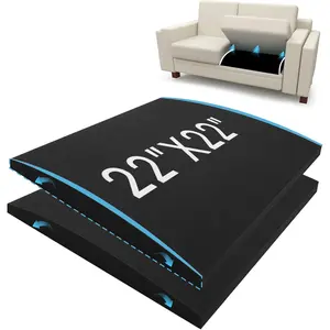 2PCS 40D 22 x 22 x 2.4in Sofa Cushion for Sagging Seat, Large Size Arc Couch, High Rebound Couch Cushion Inserts, Repair Sofa Dents to Improve, Black