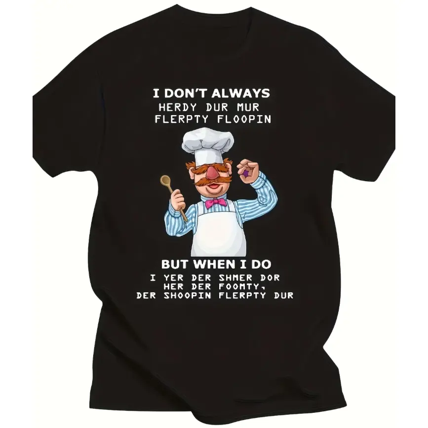 Swedish Chef Graphic Oversized Comfort Cotton T-Shirt, Cute Muppet Chef Outfit, Perfect Valentine Gift For Him Her, Best Present For Family Friends Daily Fashion Casual Tee