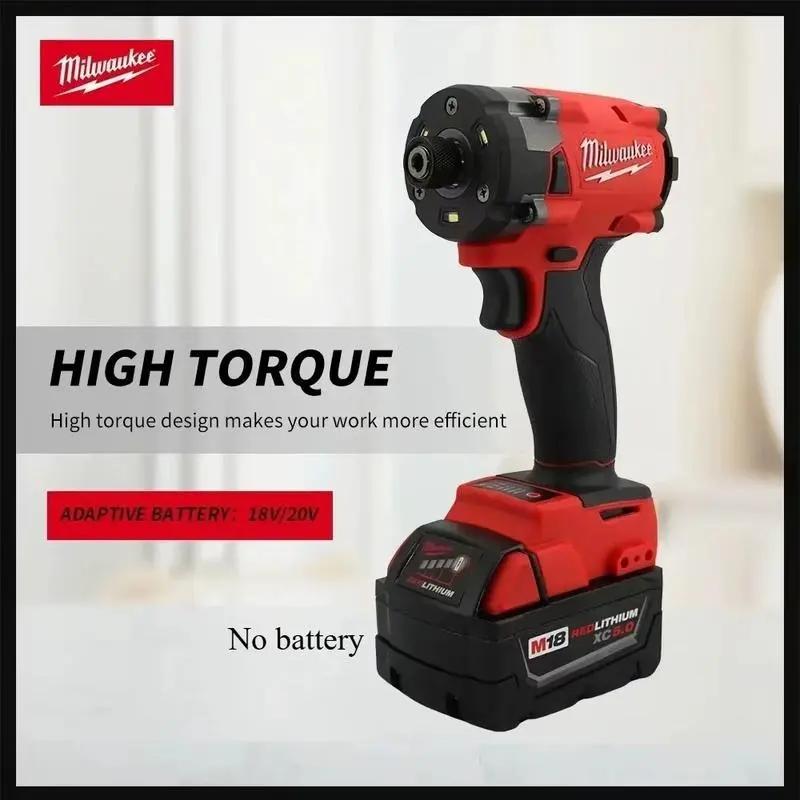 Milwaukee Cordless Impact Driver Brushless 18V Lithium Battery High Torque Electric Drill