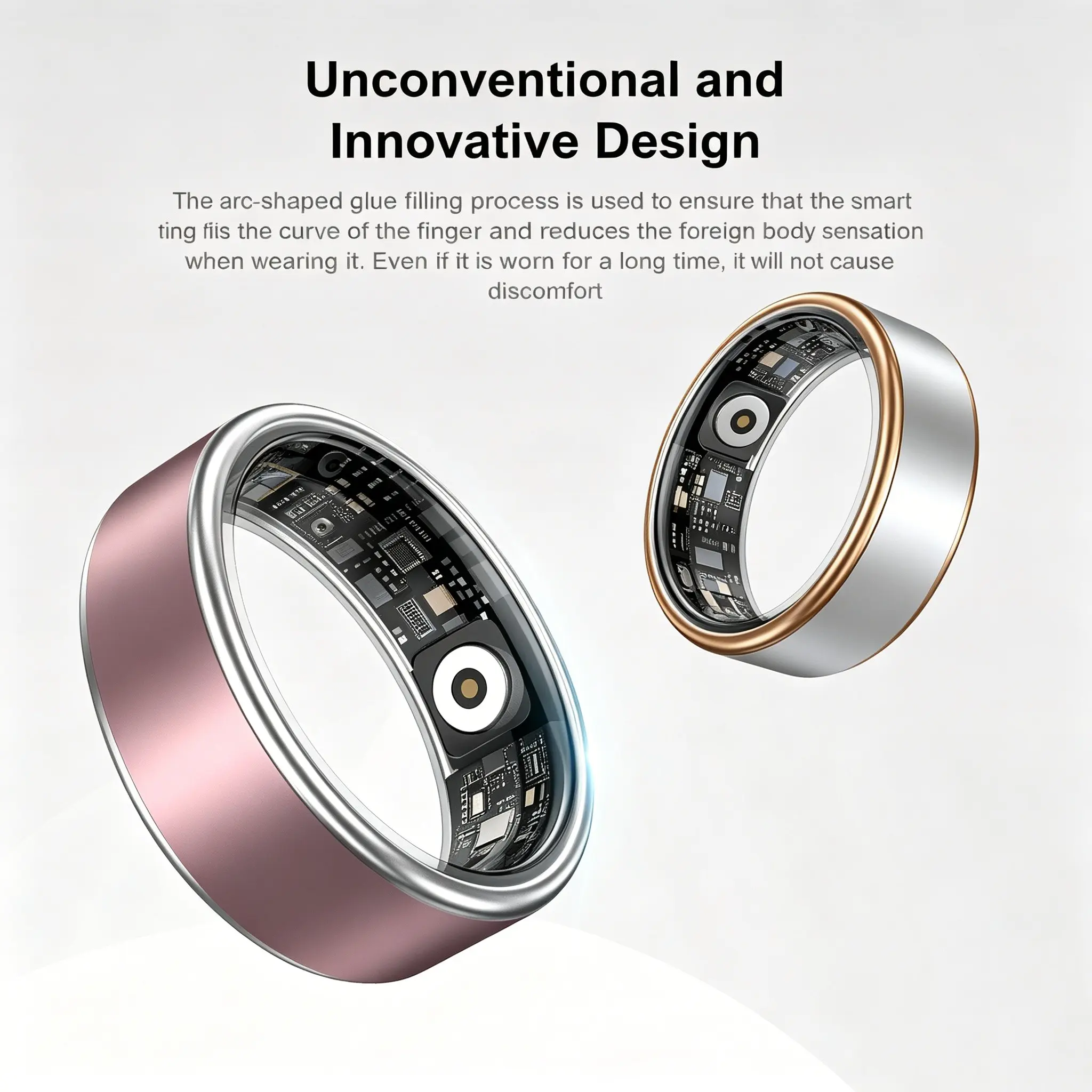 L08 Smart Ring for Photography and Video, Heart Rate and Blood Oxygen Monitoring, Wearable Sleep Detection, Bluetooth-compatible Health Tracker