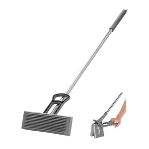 VEVOR Sponge Mop, High-Density PU Sponge Mop with 1 Pcs Sponge Mop Replacement, Easy to Squeeze Sponge Mop with Hook Loop for Head Change, Fit for Various Floors' Cleaning