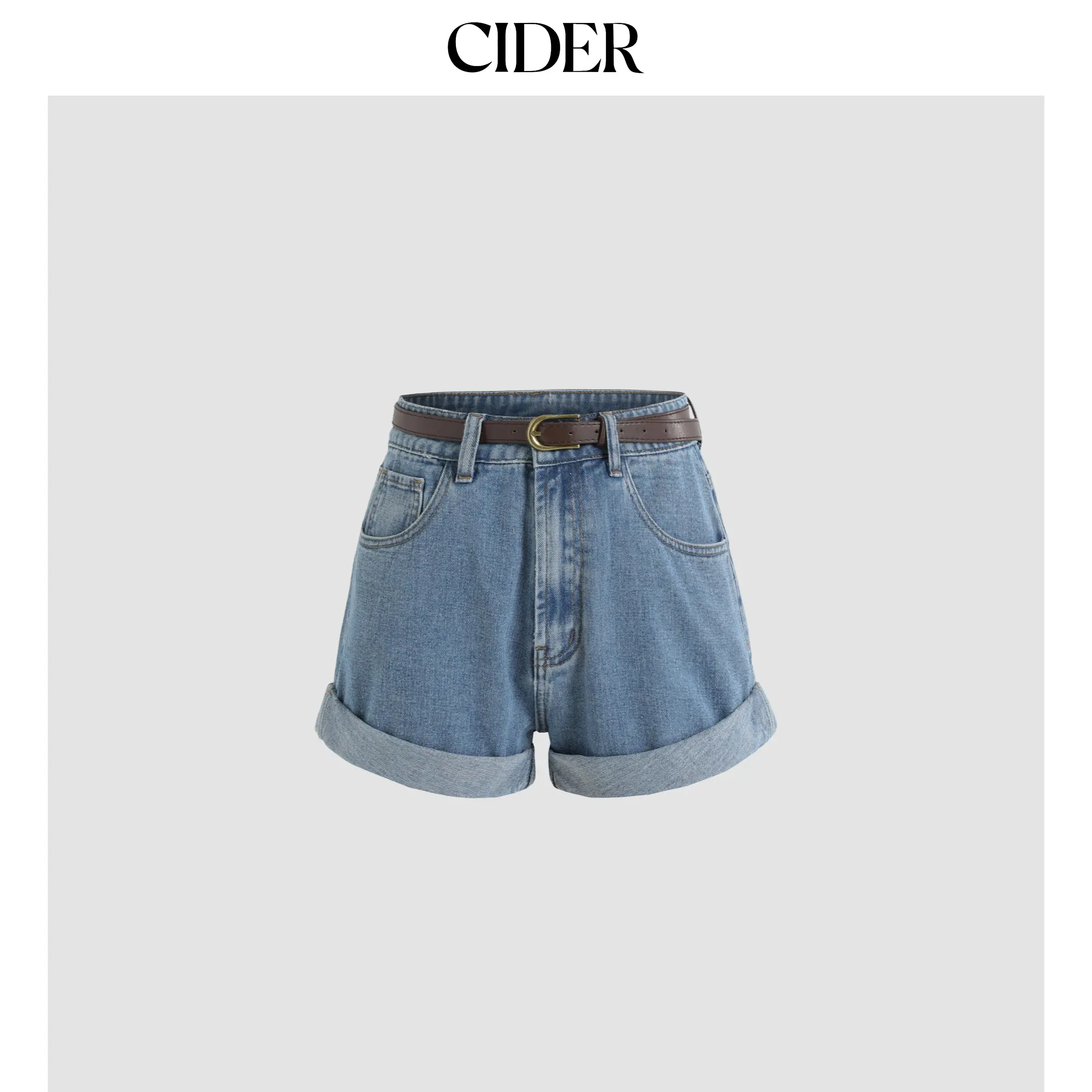 Cider Denim Shorts With Belt