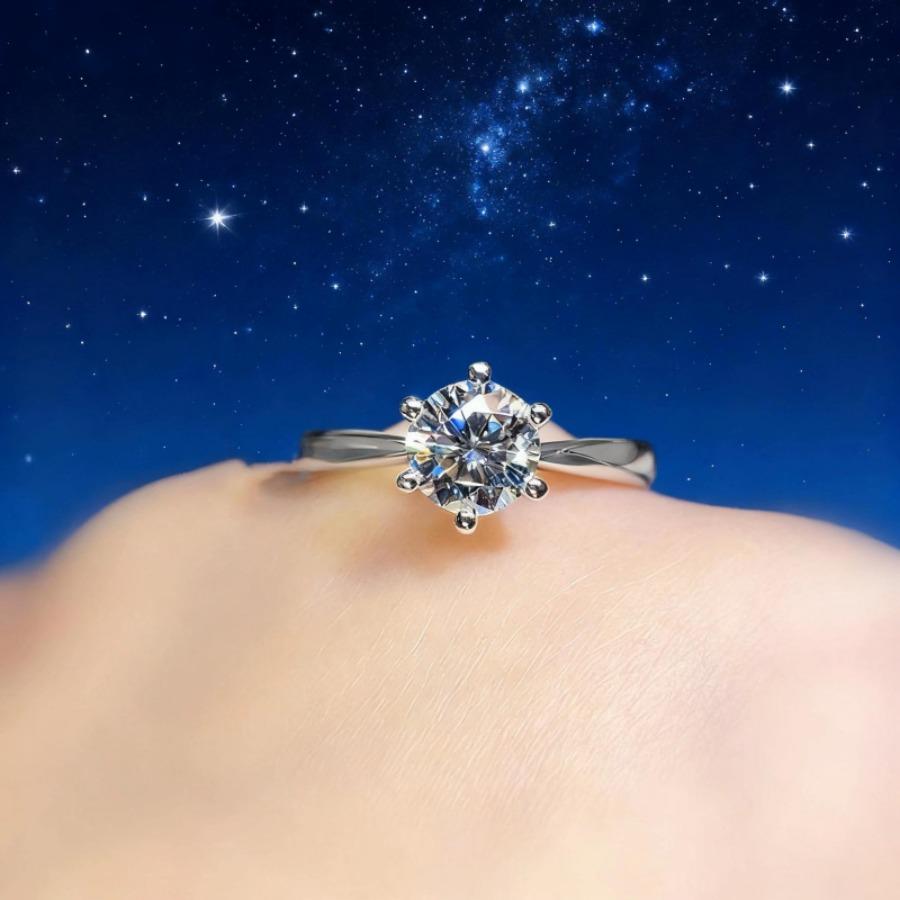 Stylish and exquisite zircon ring, trendy personalized high-end ring, couple birthday gift