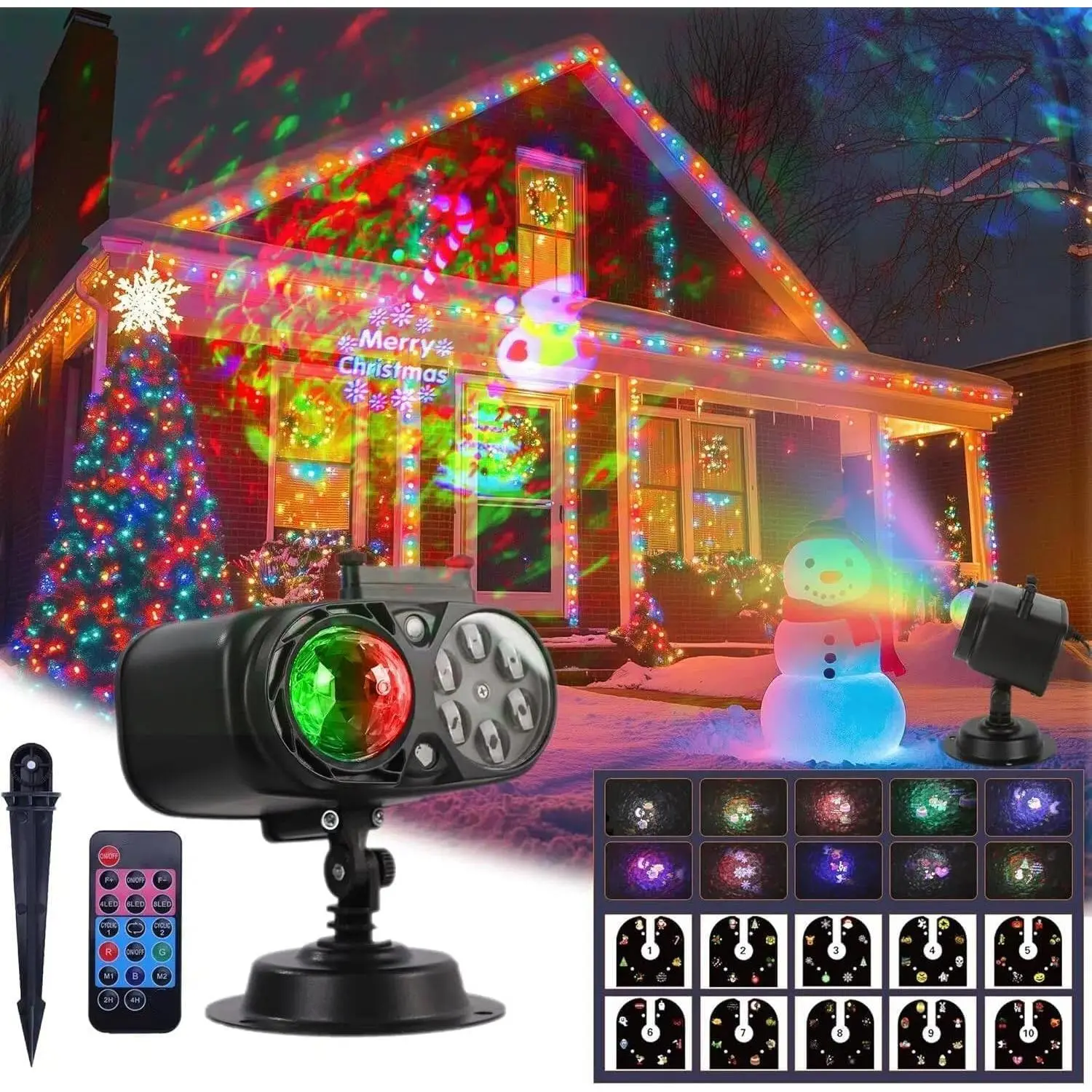 2026 Upgrade Holiday Projectors,  Halloween Decorations Projector Lights, Christmas Projector Light with 10  Replaceable Slides ( Wave & Patterns),  Halloween Projector Show