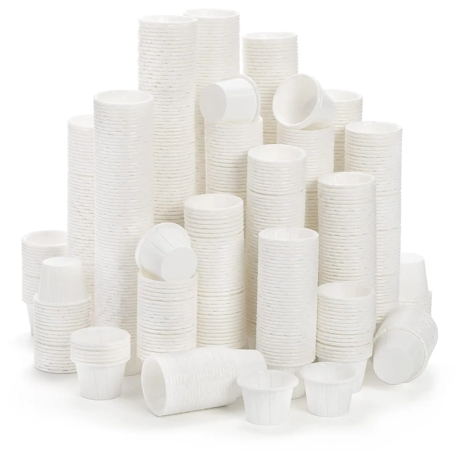 1000 count 0.5oz Paper Souffle Portion Cups, Mini Disposable White Sample Cups with Water Proof Lining, Treated for Ketchup for Measuring, Jello Shots, Tastings, Dessert, Souffle, Juice
