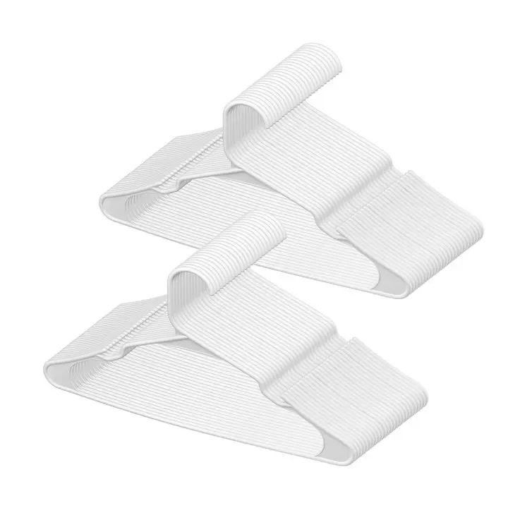 【DealsForYouDays】VEVOR Hangers, 0.2 in Ultra-Thin, 50 Pack White Plastic Hangers with Stable Triangular Top Structure Wider Notch Design, Non-Slip Space Saving Hangers, Fit for T-Shirt, Shirt, Sling Pant