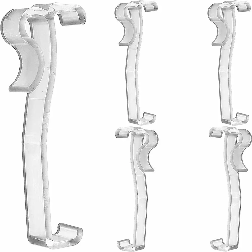 6pcs Clear Plastic Hidden Valance Clips for Horizontal Window Blinds Retainer Holder