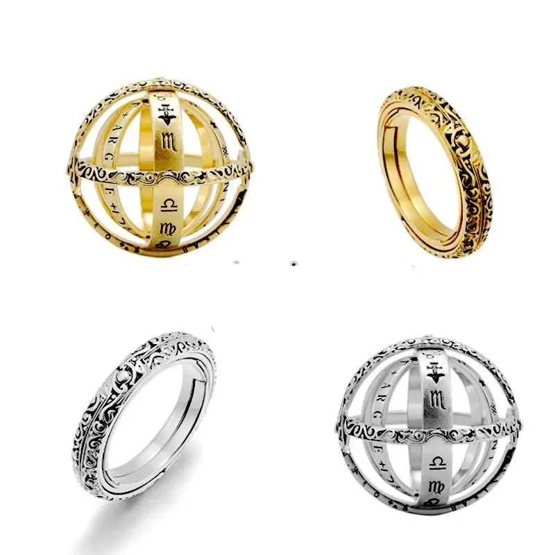 Retro Astronomical Ring, 2-in-1 Foldable Transforming Pendant, Cosmic Sphere Couple's Jewelry for Everyday Wear, Unisex, Daily, 2-In-1 Couple's Necklace, Elegant, Letter
