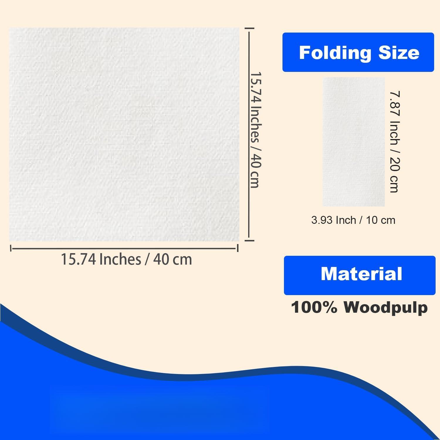 Disposable Dinner Napkins With Built-in Flatware Pocket, Pre folded Party Napkins For Silverware, Linen Feel Napkins Luxury And Elegant For Wedding Party Events, White, Total 50 Count