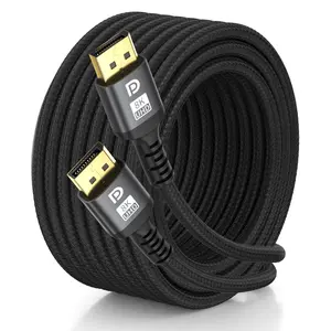 8K DisplayPort 1.4 Cable 30ft - High Speed 32.4Gbps Supports 8K@60Hz 4K@144Hz 2K@240Hz HDR FreeSync G-Sync for Gaming Monitor PC TV Graphics