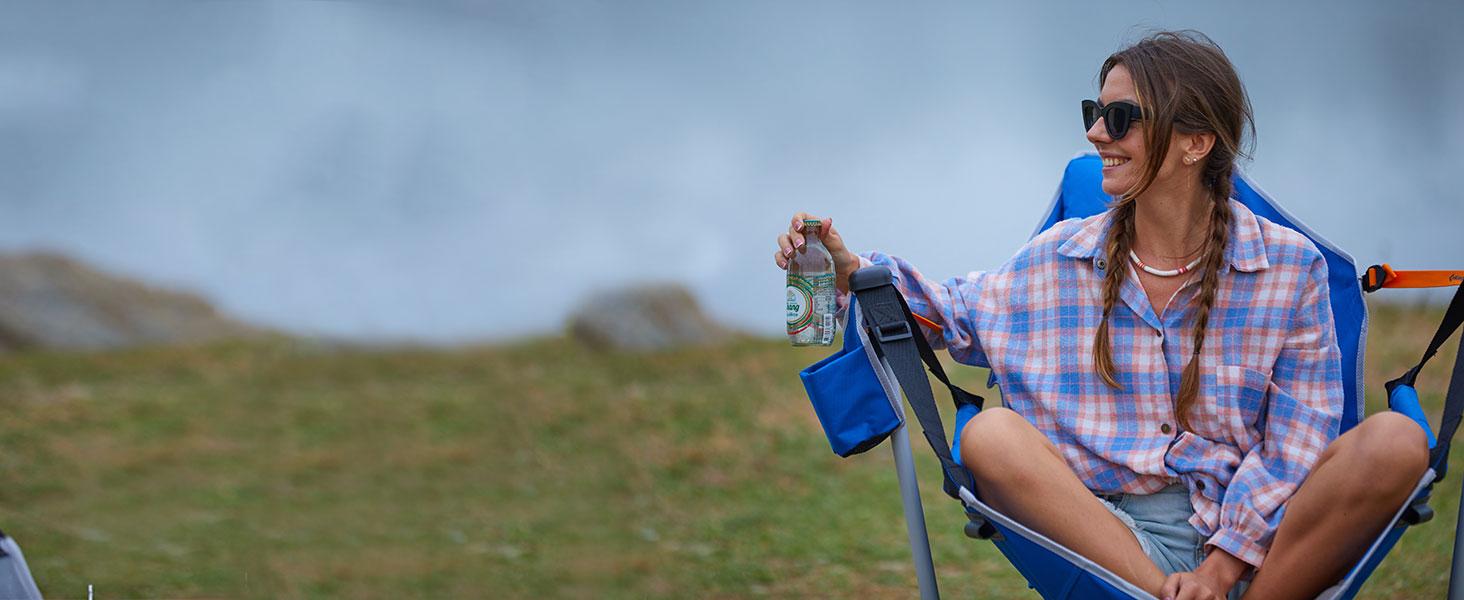 KingCamp Hammock Camping Chair, Swinging Portable Folding Camp Chairs for Adults Max 400lbs Heavy Duty Foldable Oversized Rocker with Aluminum Alloy Frame Cup Holder for Outdoor Beach Patio Sport