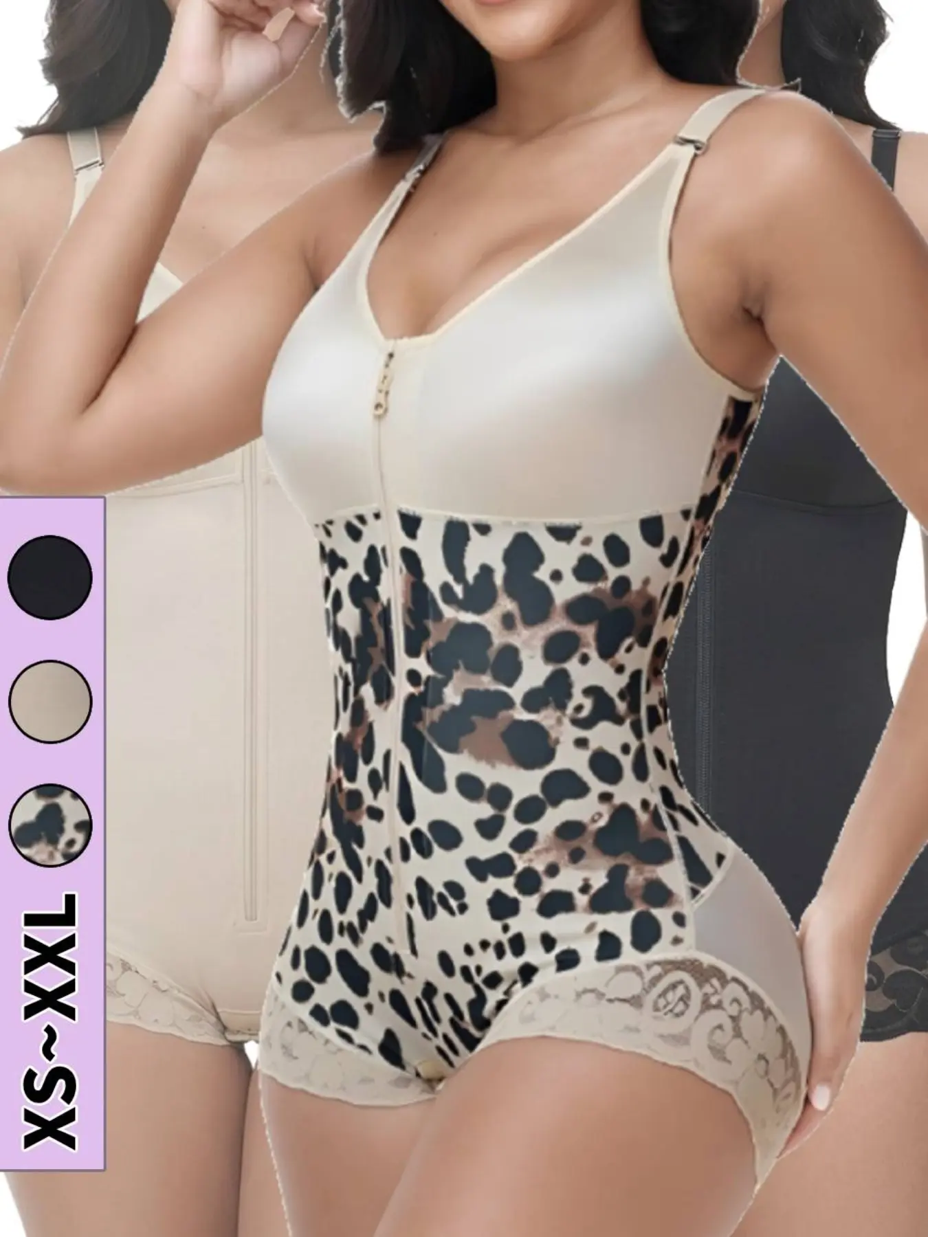Colombian Faja Women's Hip Lift & Abdominal Control Full Body Shaper, Adjustable Straps, High Compression, Suitable for Training & Gym Exercises