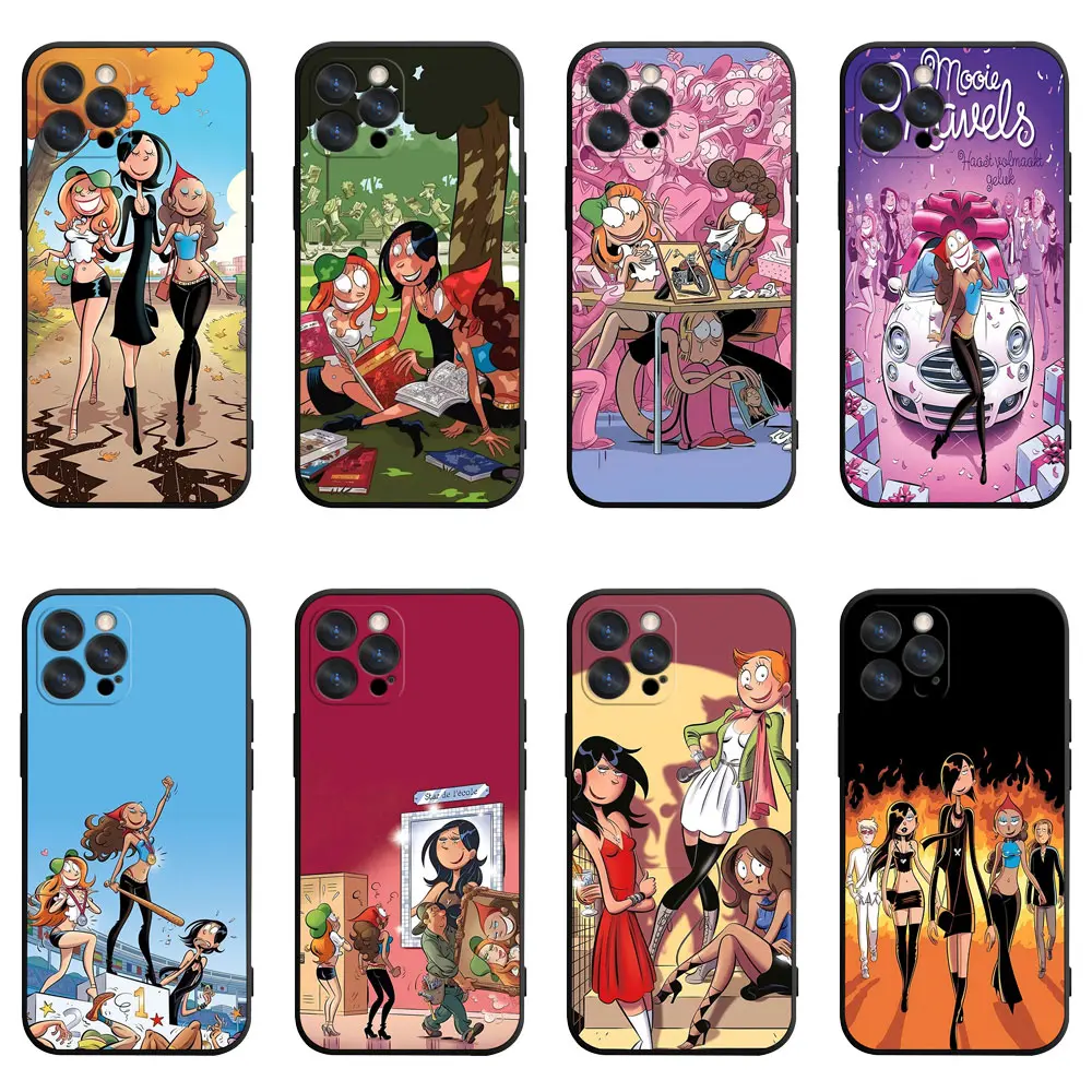 Les Nombrils Retro Comic Smartphone Case - Shockproof Soft Casing, Compatible with iPhone 11-17, Samsung S23-S26, Handheld Cellphone Devices, Protection