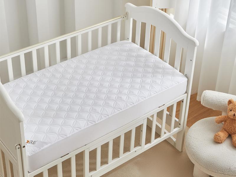 Waterproof Mattress Protector Crib, 2 Pack Soft Gray Mattress Pad, Noiseless Machine Washable Mattress Cover, Ultimate Protection for Your Baby's Crib Toddler Bed (52''x28'')