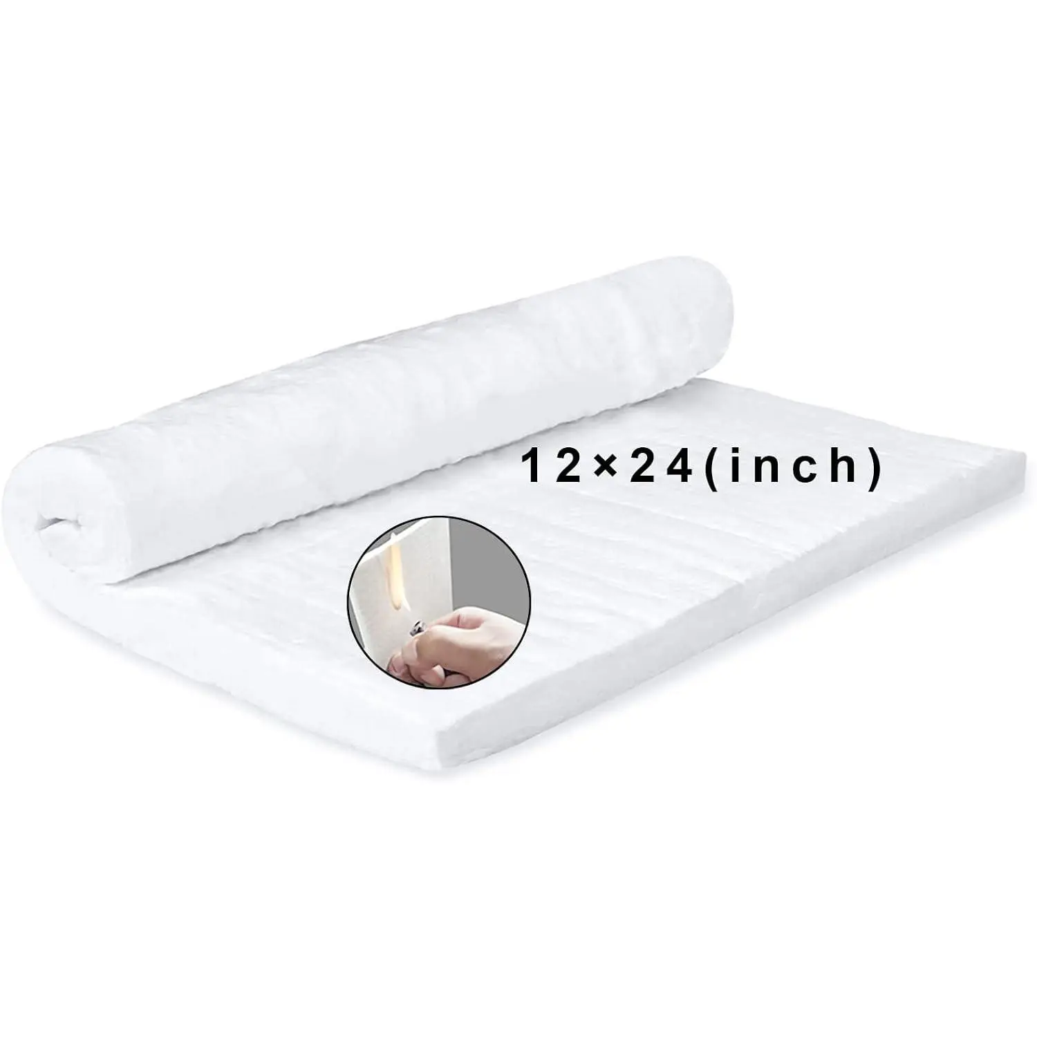 24" x12"x1" Thick Fireproof Ceramic Fiber Insulation Blanket Baffle Rated to 2400F, High-Temperature Resistance for Oven Stoves Kilns Forges