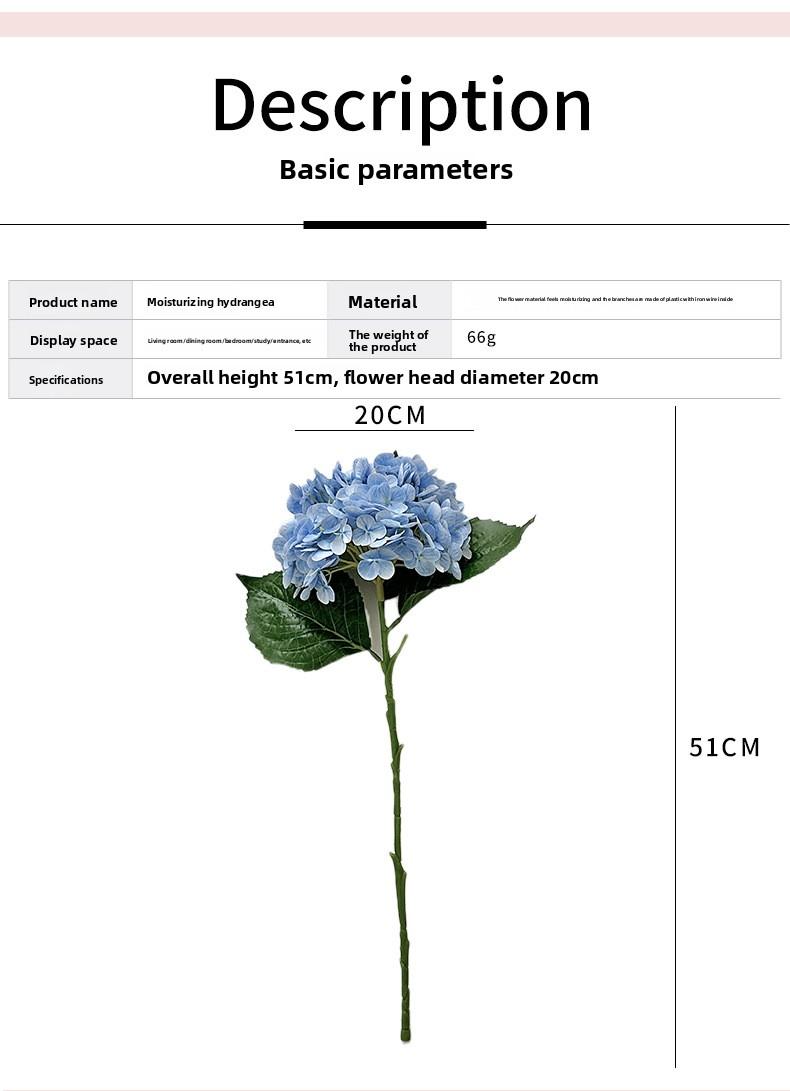 3D Moist Feeling Big Hydrangea Artificial Flower 176 Pieces Hotel Decorative Floral Wedding Decoration Fake Flower Film Hydrangea
