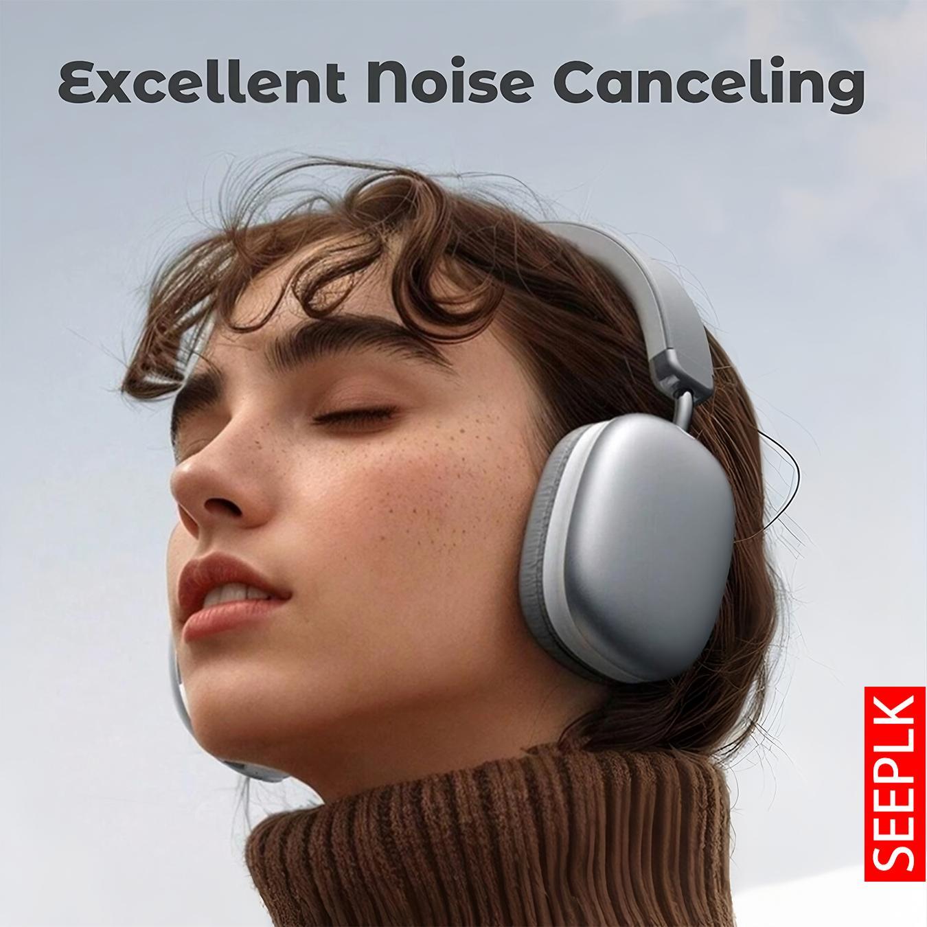 Wireless Over Ear Headphones, Noise Cancelling Headphone with  Microphone Suitable for Daily Use, Stereo Sound Headset for Gaming & Sports, Wireless Earphones