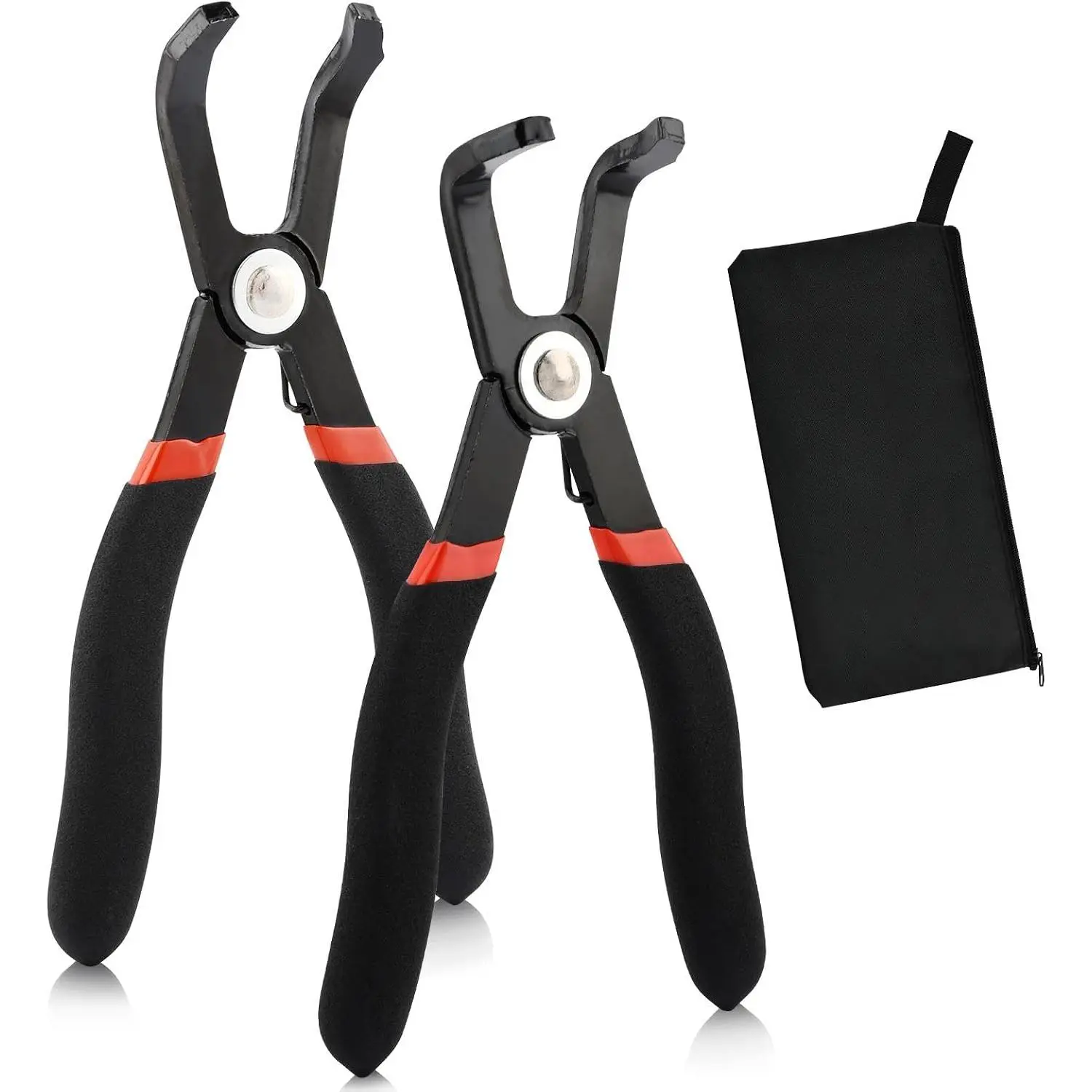2- Push Pin Pliers Set, Panel Clip Pliers, Spring  and Plastic Spraying, Auto Clip  Kit for Easily Removing Trim Plastic Fasteners, Rivets, Clips (COLOR:red+black)
