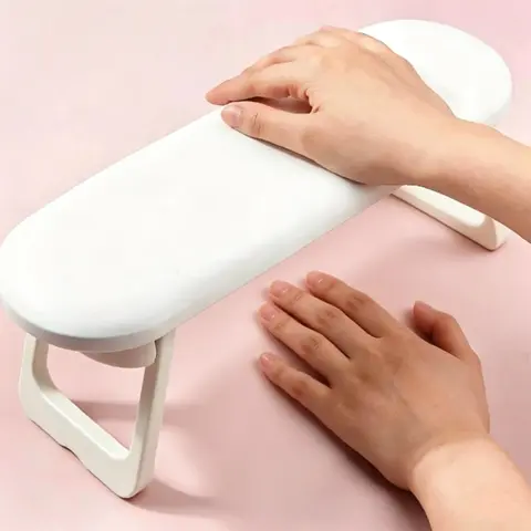 1pc Portable Manicure Hand Pillow, Foldable Wrist Support, Plastic Nail Art Tool, Single Pack, Ideal for Salon Use, Desktop Manicure Cushion, Nail Salon Supplies