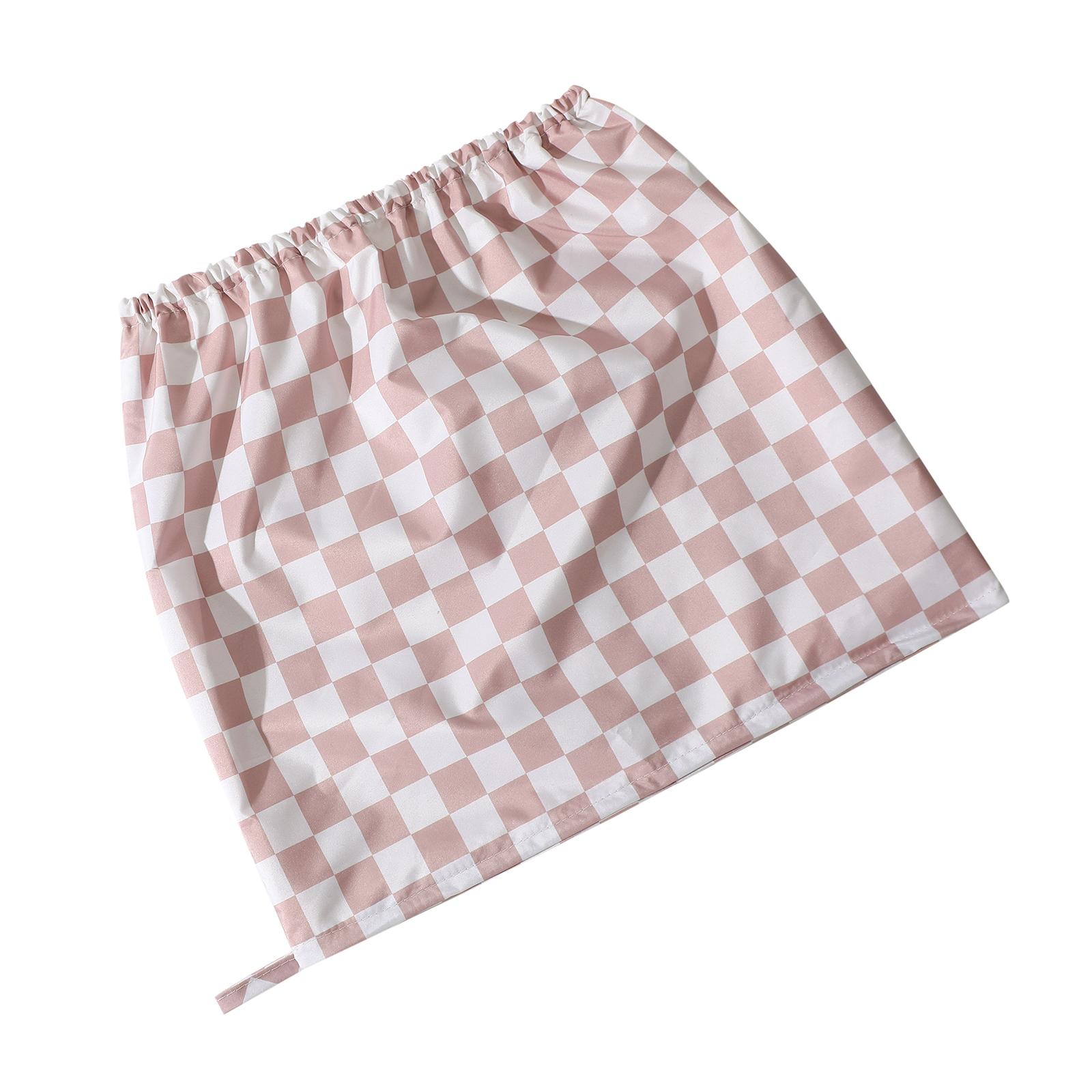 Satin Lined Luxury Shower Cap - Checker - Stylish Design for a Luxurious Shower Experience Adjustable Waterproof