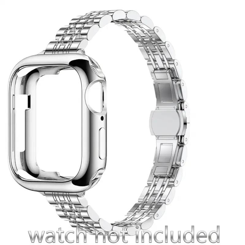 Durable Metal Watch Band & Case & Tool Set, 1 Set Replacement Watch Band & Protective Case & Tool, Watch Accessories Compatible with iWatch Series 9 8 7 6 5 4 3 2 1 SE, Smart Watch Straps, Smartwatch Accessories (Band Only)
