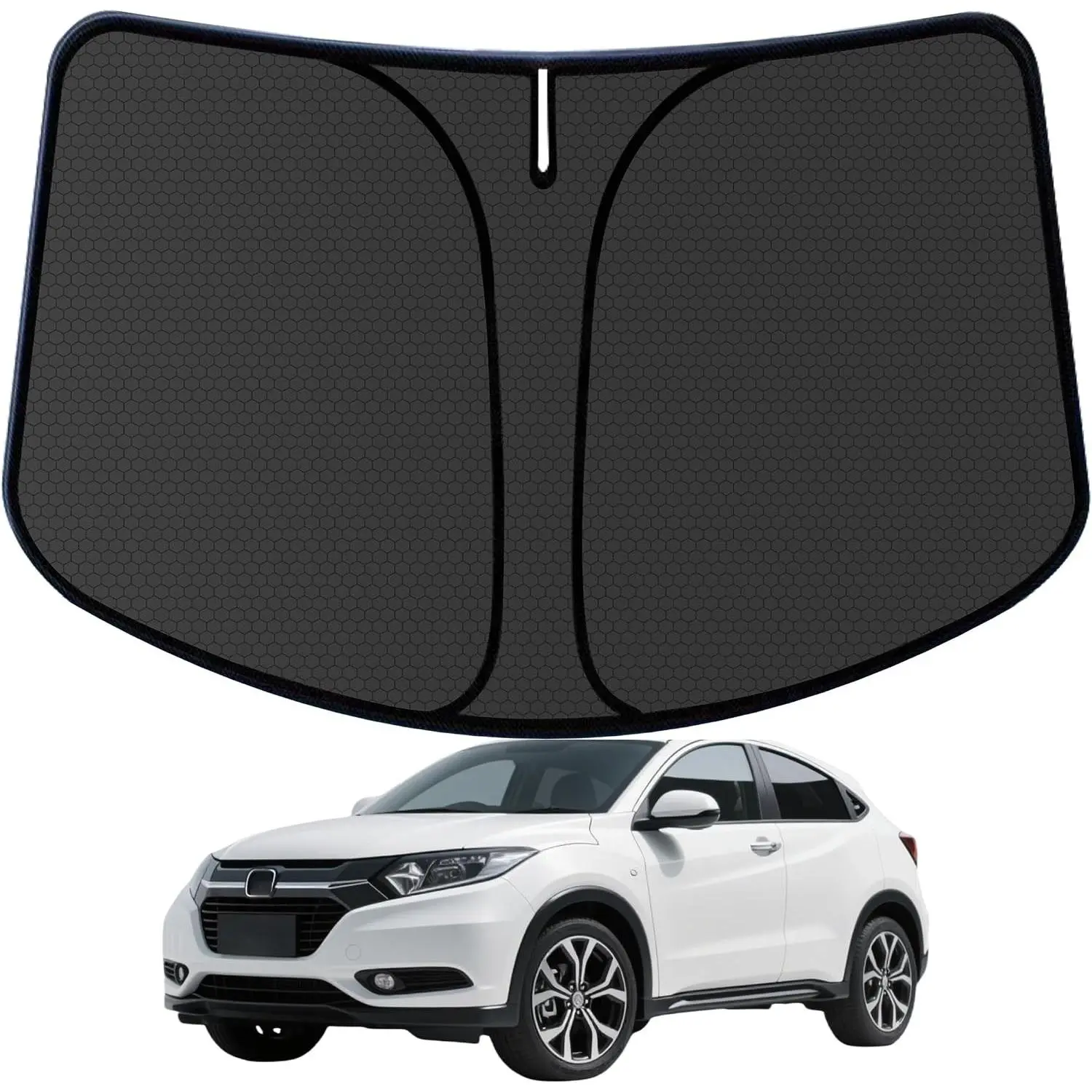 Windshield Sun Shade for Honda HR-V HRV 2016-2021 2022 Blocks UV Rays Accessories,1:1 Custom Foldable Thickened Wear-Resistant Front Window Sunshade Visor,Keeps Your Car CoolerGift.