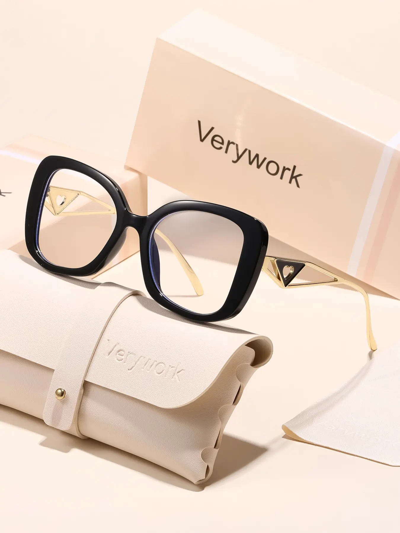Unisex Non-Prescription Glasses, Trendy Design with Storage & Cleaning Cloth, Ideal for Daily Commute, Leisure, Reading, Travel, Home Relaxation