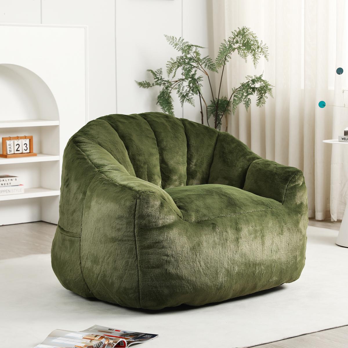 Bean Bag Chair, Bean Bag Sofa Chair with Armrests Stuffed High-Density Foam, Lazy Sofa Comfy Chairs BeanBag Chair for Adults in Living Room,Bedroom Reading