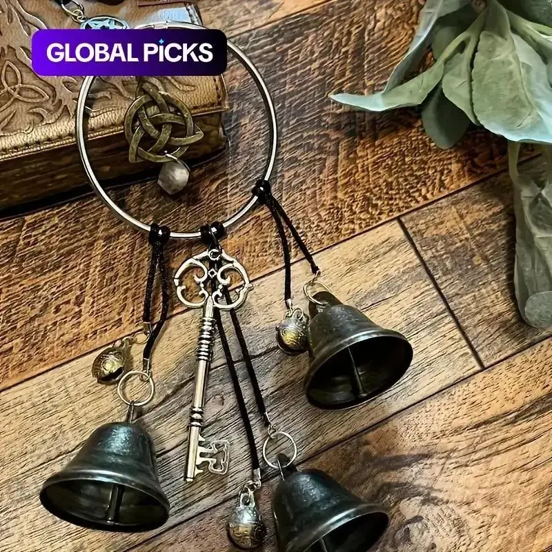 Handmade Iron Witch Bell Wind Chime, Durable Decorative Hanging Decor, Outdoor Home Decoration, Christmas Halloween Thanksgiving Gift