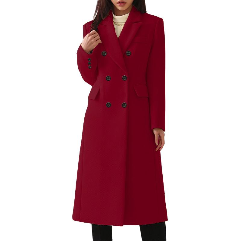 Autumn and Winter Long plus Size Woolen Women's Coat Woolen Coat Seven Size 8 Hair