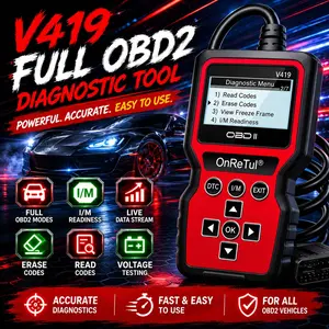 V419 Obd2 Scanner, Automotive Diagnostic Tool, Car Diagnostic Tool, Full Obd2 Functions, Professional Engine Code Reader, Fault Code Reset, Compatible with 2010+ Vehicles