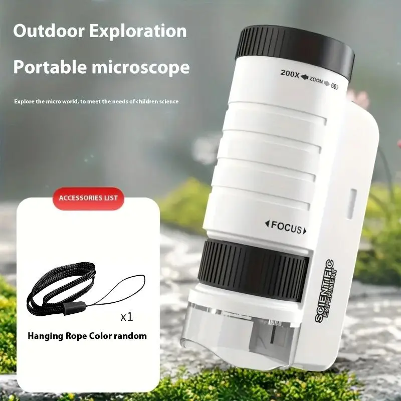 Handheld Microscope for Kids – 200X Portable HD Optical STEM Toy, Encourages Curiosity & Discovery, Great for Learning Experiments, Children's Day Gift