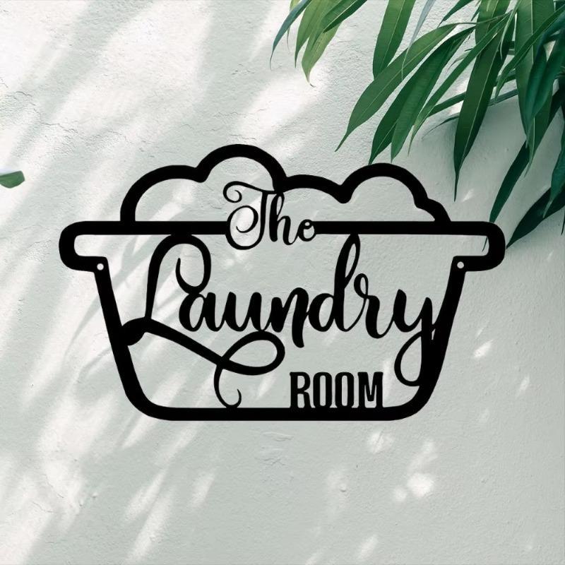 Laundry Room Letter Pattern Wall Art, Vintage Wall Decor Sign, Shabby Chic Design, Wall Hanging Decoration for Home Laundry Room, Garden Decoration Supplies