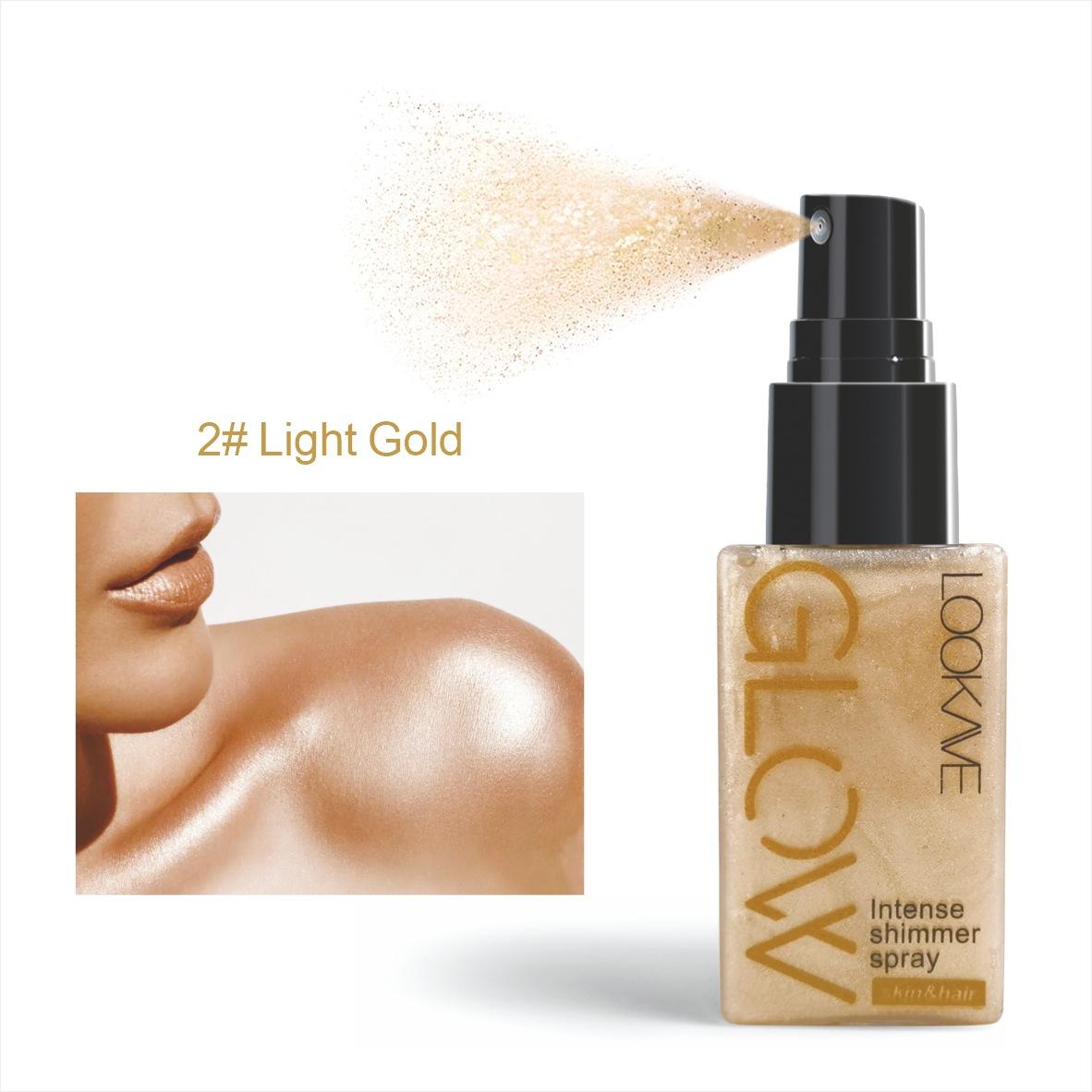 Brilliant Glittering Body Shimmer Spray, Face & Hair Highlighter Spray, 4 shades suitable for all skin tones